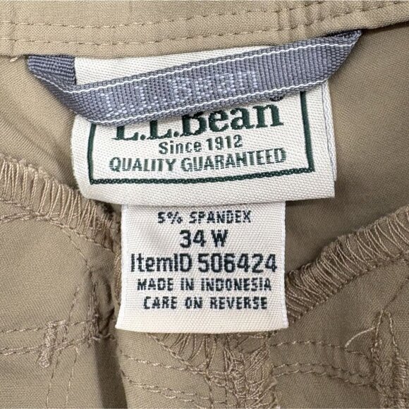 L.L. Bean Men's 10" Cresta Hiking Shorts 34 W Tan Outdoor Camping Fishing - Picture 5 of 11